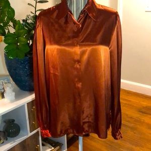 Vintage silky button down blouse